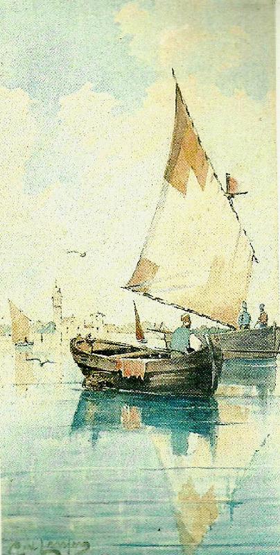 Carl Larsson segelekor vid sydlandsk stad oil painting picture